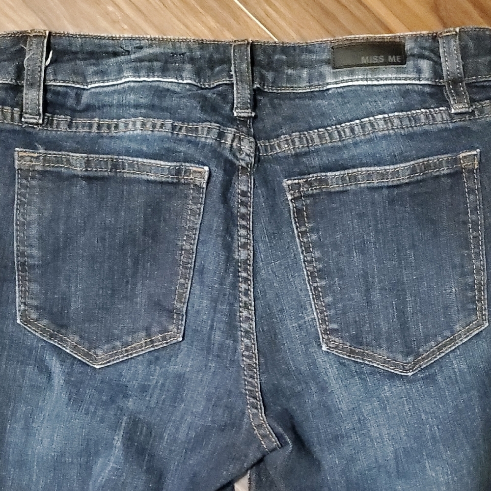 Miss Me Dark Blue Embellished Ankle Jeans - Picture 5 of 7